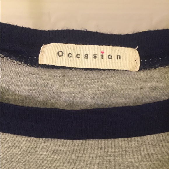 Grey with Navy Blue lining Top - Picture 3 of 7